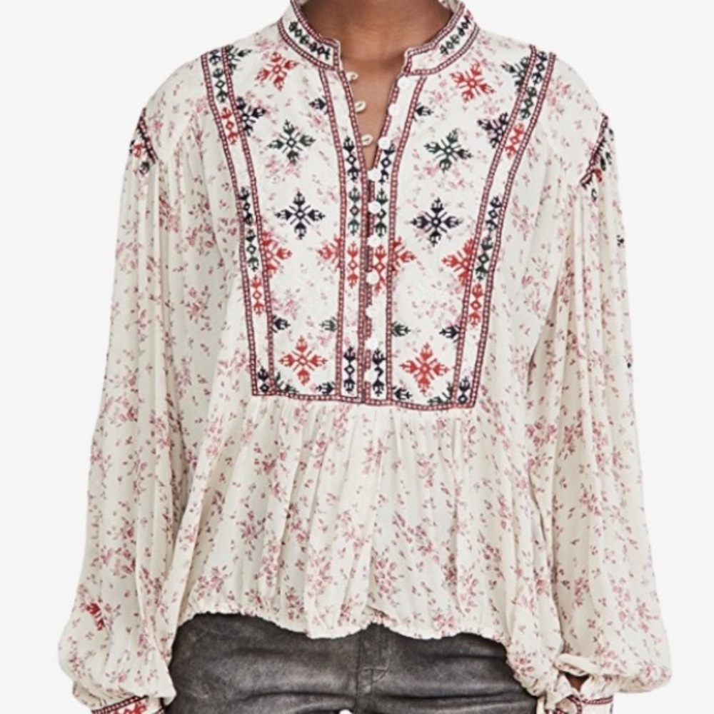 Isabel Marant Etoile Ivayo embroidered blouse